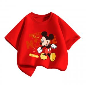 Детская футболка с круглым вырезом, средней толщины Disney, di's laughter красный