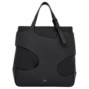 Ferragamo Сумка-шоппер из коровьей кожи с тканью, шоппинг-сумка, мужская сумка black