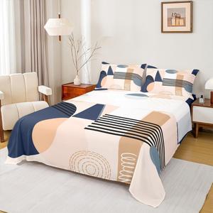 Erosebridal Голубой комплект постельного белья с абстрактным геометрическим узором в стиле бохо, Navy