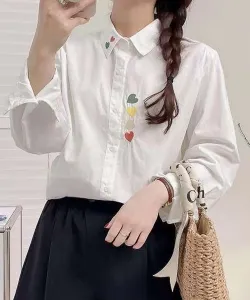 Рубашка с вышитым воротником Aimoha - Select -, цвет White Other 4