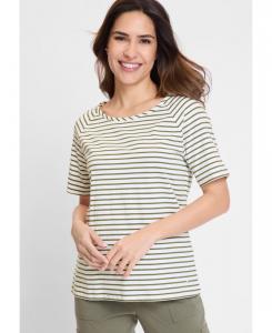Женская классическая полосатая футболка Olsen, Olive
