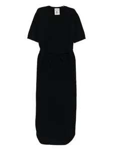 Платье-галстук из шерсти Semicouture, черный
