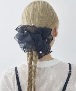 Сферическая прозрачная большая резинка для волос Goldy, цвет Pearl 3