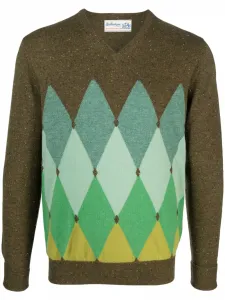 Джемпер с узором аргайл Ballantyne, зеленый