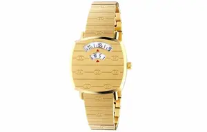 GUCCI Часы Grip Collection Wrist Watch Quartz Movement Stainless Steel Strap Gold Dial Women's Watch