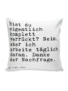 Подушка Mr & Mrs Panda 40x40 Bist du eigentlich komplett mit, белый