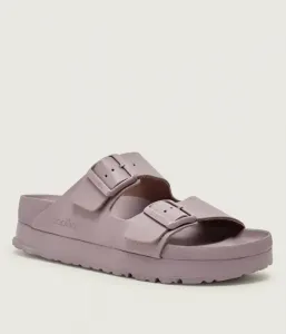Кожаные тапочки на платформе Arizona Flex narrow fit Birkenstock, фиолетовый