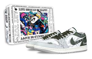 Jordan Air 1 Sea Salt Bubbles, Ji Mu устойчивые к истиранию низкие винтажные баскетбольные кроссовки Unisex Gray White Green