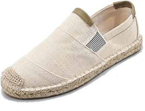 Мужские дышащие льняные кроссовки, стильные эспадрильи, обувь рыбака, удобная повседневная обувь для ежедневной носки Generic, бежевый