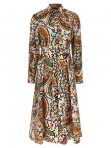 Платье «Пейсли и листва» ETRO, мультиколор