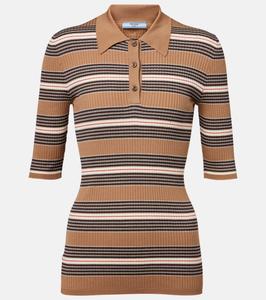 Свитер-поло из хлопковой смеси Prada, Camello