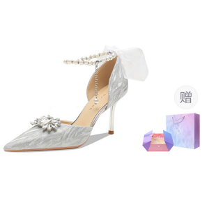 Ainer-cat Ainer cat Slim Heel High Heels 8cm Women's Silver