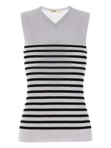 Полосатый топ без рукавов KHAITE, белый