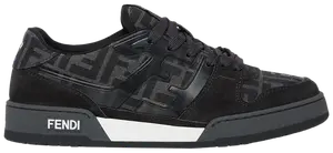 Кроссовки Fendi Match 'FF Jacquard - Black Grey', черный