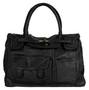 Шоппер Samantha Look, натуральная кожа, производство Италия, черный