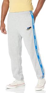 Мужские спортивные брюки Lacoste с графическим принтом и отделкой из крокодиловой кожи с полузамысловатыми деталями на штанине, Argent Chine