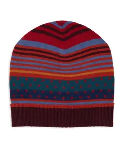 Красная шапка-бини унисекс в полоску и горошек. Gallo, мультиколор