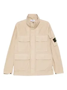Хлопковая военная куртка с множеством карманов Stone Island, нейтральный