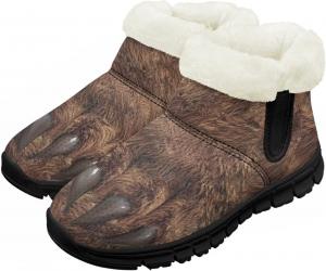 Детские зимние ботинки для мальчиков и девочек, обувь для холодной погоды, прогулочные, с нескользящей подошвой, утепленные мини-ботинки, теплые зимние снежные ботинки Suhoaziia, Animal Paw