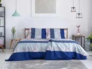 Постельное белье из хлопка перкаль LUKA синего цвета Размеры постельного белья: 70 x 90 см | 140 x 200 см TEXTILOMANIE