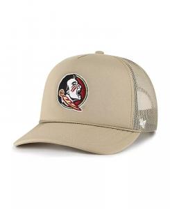 Мужская бейсболка Trucker Snapback цвета хаки Florida State Seminoles с сетчатой вставкой спереди '47 Brand