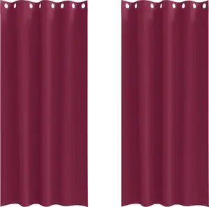 Плотные шторы с кольцами, 2 шт., винно-красные, 225 x 140 см vidaXL