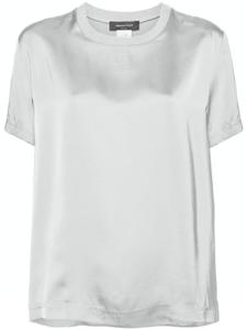 Fabiana Filippi атласная блузка с контрастным воротником, серый