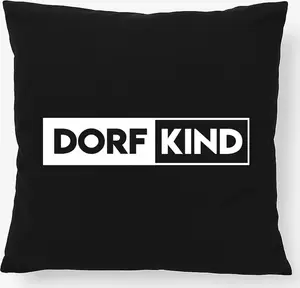 Подушка Huuraa Modern Village Child, подарочная, 40x40 см, с наполнителем, черный хлопок, декор в деревенском стиле Hellweg Druckerei