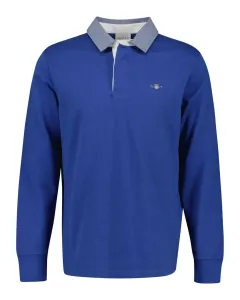 Мужская рубашка поло с длинным рукавом, 100% хлопок Gant, синий