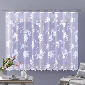 Жаккардовая штора на метр, высота 130 см Гиперия А053 белая 130 см Wisan