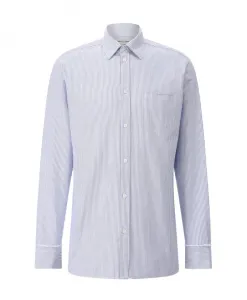 Полосатая хлопковая рубашка, повседневный стиль. Golden Goose, синий