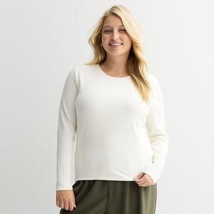 Футболка с длинным рукавом Juniors plus size So, Coconut White