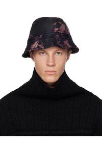 Dries Van Noten Панама с черно-розовым принтом