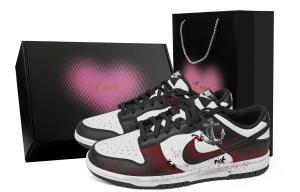 Кроссовки для скейтбординга Dunk Showa Records Abrasion Resistant низкие унисекс Nike, черный/красный