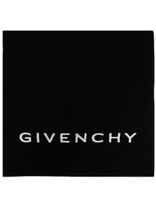 Шарф из смеси шерсти и кашемира с вышитым логотипом Givenchy, черный