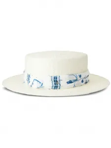 Соломенная шляпа канотье Kiki Maison Michel, белый