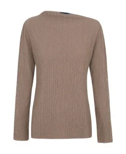 Асимметричный топ с длинными рукавами Cortana, коричневый