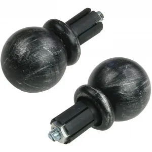 Наконечник карниза Liedeco "наконечник, концевая кнопка шариковая "Esperanca" для стержней 16 мм", (2 шт.), наконечник, концевая кнопка, серебристый/черный