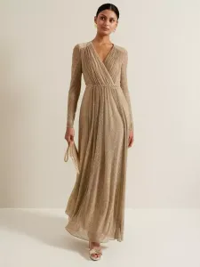 Платье Phase Eight Masie Pleated Maxi, золотой