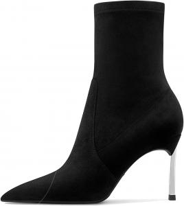 Женские ботильоны Castamere с острым носком, на высоком каблуке-стилет, короткие, без застежки, офисные, прозрачные классические ботинки с каблуком 3,3 дюйма, Black