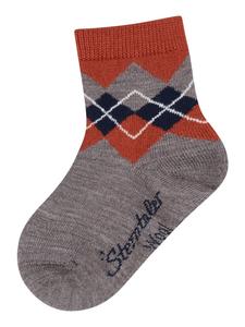 Sterntaler Шерстяные носки в клетку, коричневая меланжевая расцветка