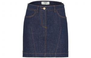 FENDI Джинсовая короткая юбка женская blue