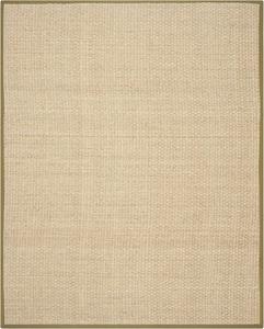 Ковер SAFAVIEH, 336 x 458 см,  - коллекция Natural Fiber - большой - Natural & Olive Green, Seagrass, узор Basketweave с бордюром (NF114G)
