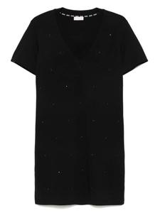 Платье мини с вышитым логотипом LIU JO, черный