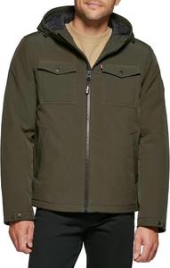 Мужская куртка Levi's Soft Shell с двумя карманами и капюшоном, Olive