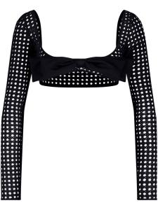 Укороченный топ в технике кроше Giambattista Valli, черный