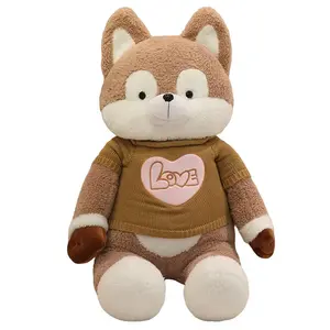 Милые большие плюшевые игрушки хаски высотой 60см/80см/100см/120см YUEZHILIAN, мокко