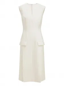 Плиссированное мини-платье без рукавов Ferragamo, белый