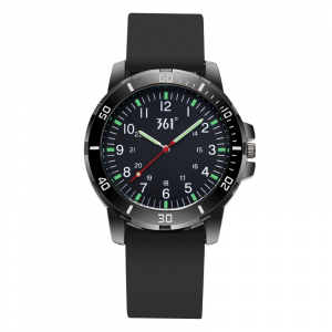 361° Часы мужские с кварцевым механизмом и силиконовым ремешком, черный циферблат