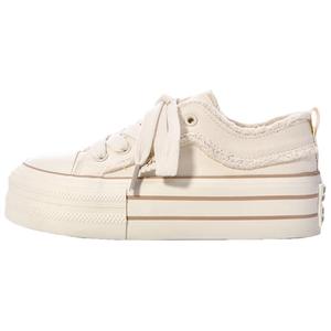 JimiXiong Женские низкие скейтерские кеды бежевые, цвет Beige